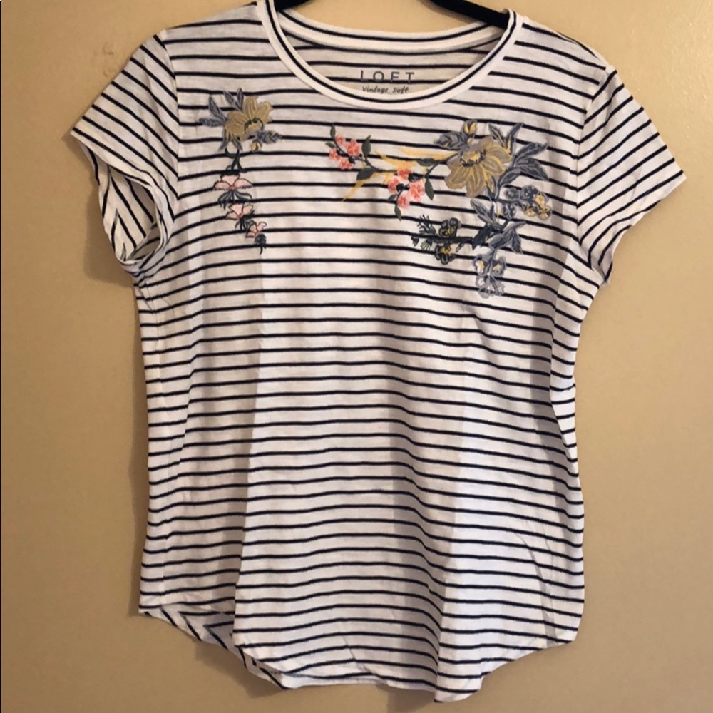 Loft Short Sleeve Striped Top